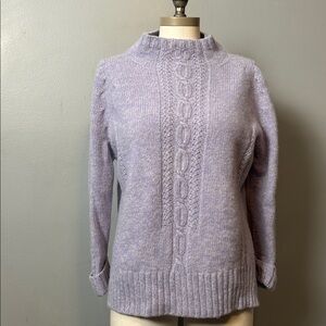 Escada cashmere wool blend Lilac Cable Knit Mock neck  Sweater vintage 36